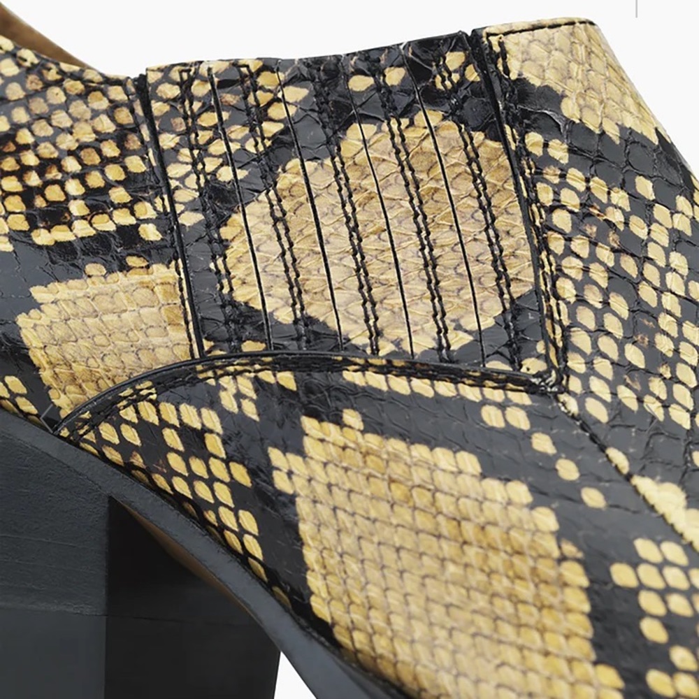 Chloe Rylee Low Boot Snake Skin Python Print One … - image 7